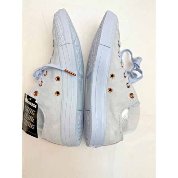 Converse All Star Ox Blue/Blush Suede Rose Gold Hardware Sz W10/M8 US - Picture 10 of 12